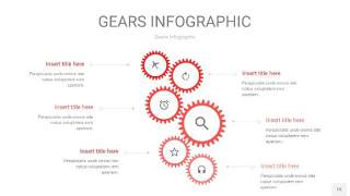红色齿轮PPT信息图15