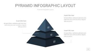深蓝色3D金字塔PPT信息图表2