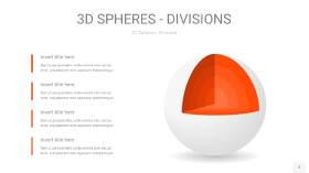 橘红色3D球体切割PPT信息图2
