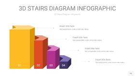 彩色3D阶梯PPT图表16