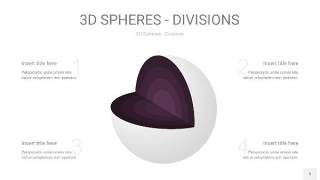 深紫色3D球体切割PPT信息图5