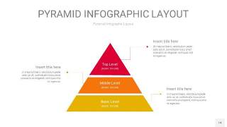 红黄色3D金字塔PPT信息图表14