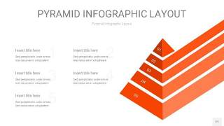 橘红色3D金字塔PPT信息图表21