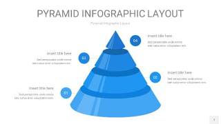 浅蓝色3D金字塔PPT信息图表7