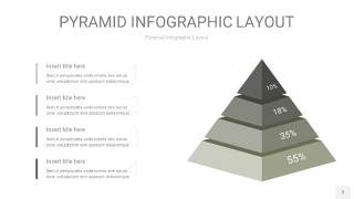灰色3D金字塔PPT信息图表3