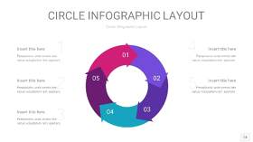 玫瑰紫色圆形PPT信息图14