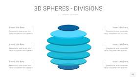 宝石蓝色3D球体切割PPT信息图10