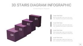 渐变深紫色3D阶梯PPT图表25