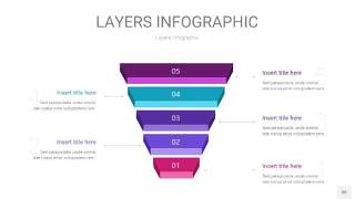 紫蓝色3D分层PPT信息图50