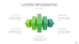 浅绿色3D分层PPT信息图24