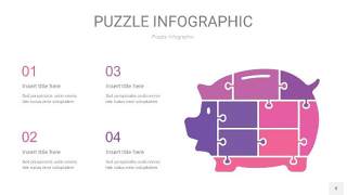粉紫色拼图PPT图表8