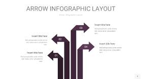 深紫色箭头PPT信息图表3