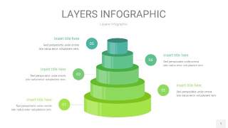 浅绿色3D分层PPT信息图1