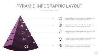 深紫色3D金字塔PPT信息图表6