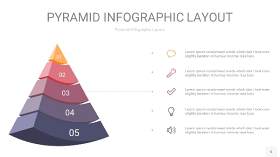 中紫色3D金字塔PPT信息图表6