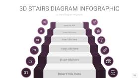 渐变深紫色3D阶梯PPT图表28