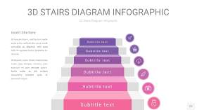 渐变粉紫色3D阶梯PPT图表27