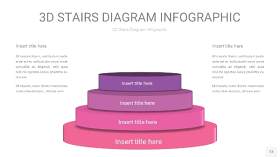 渐变粉紫色3D阶梯PPT图表13