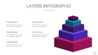 紫蓝色3D分层PPT信息图15