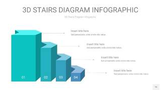 青色渐变3D阶梯PPT图表16