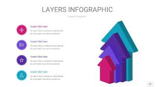 紫蓝色3D分层PPT信息图35