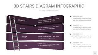 渐变深紫色3D阶梯PPT图表30