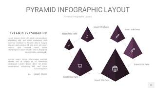 深紫色3D金字塔PPT信息图表24