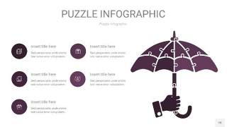 深紫色拼图PPT图表18