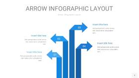 蓝色箭头PPT信息图表3