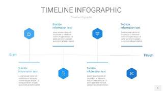 天蓝色时间轴PPT信息图6