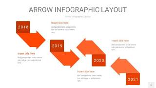 橘红色箭头PPT信息图表6