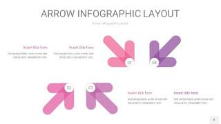 粉紫色箭头PPT信息图表8