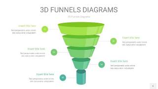 草绿色3D漏斗PPT信息图表6