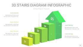 渐变绿色3D阶梯PPT图表22