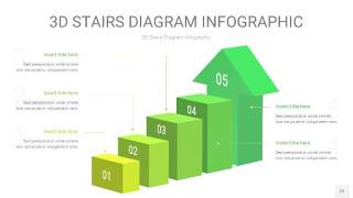渐变绿色3D阶梯PPT图表22