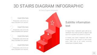 红色3D阶梯PPT图表19