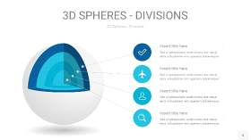 宝石蓝色3D球体切割PPT信息图6