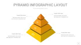 渐变黄色3D金字塔PPT信息图表1