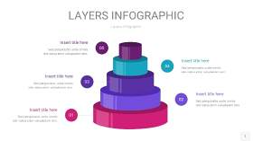 紫蓝色3D分层PPT信息图1