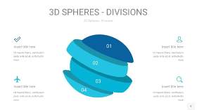 宝石蓝色3D球体切割PPT信息图9