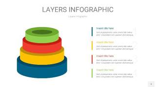 四色3D分层PPT信息图4