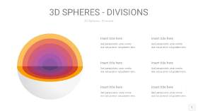 渐变紫黄色3D球体切割PPT信息图1