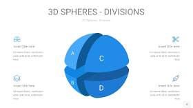 渐变蓝色3D球体切割PPT信息图8