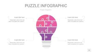 粉紫色拼图PPT图表20