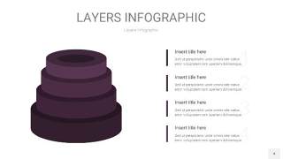 深紫色3D分层PPT信息图4
