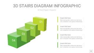 渐变绿色3D阶梯PPT图表25
