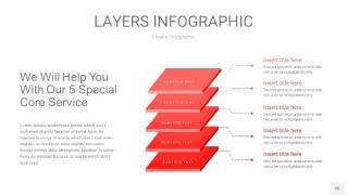 红色3D分层PPT信息图26