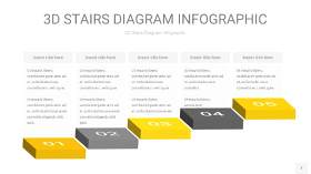 灰黄色3D阶梯PPT图表7