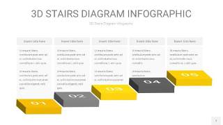 灰黄色3D阶梯PPT图表7