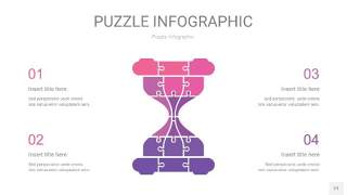 粉紫色拼图PPT图表21